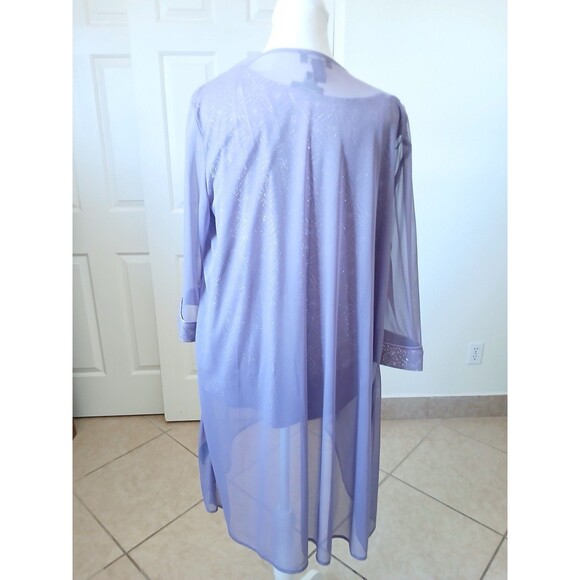 R&M Richards Women’s Open Front Jacket Attached Tank Lace Formal Purple Size 16 - Picture 2 of 16